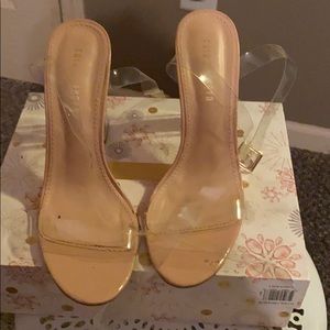 Fashion Nova lucite heels with ankle straps!